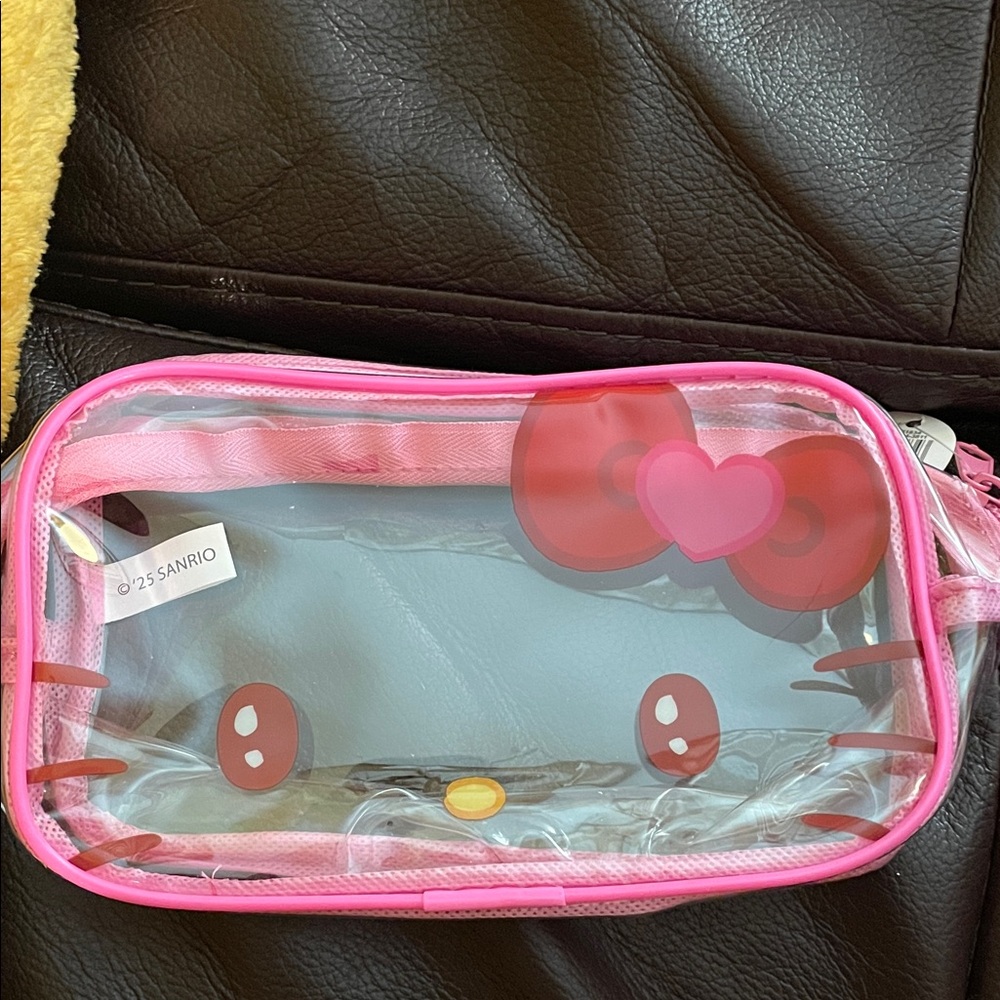 NWT Sanrio Hello Kitty Pink and Clear Kids Accessory Bag